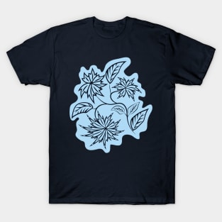 Folk flowers floral art print Flowers abstract art T-Shirt